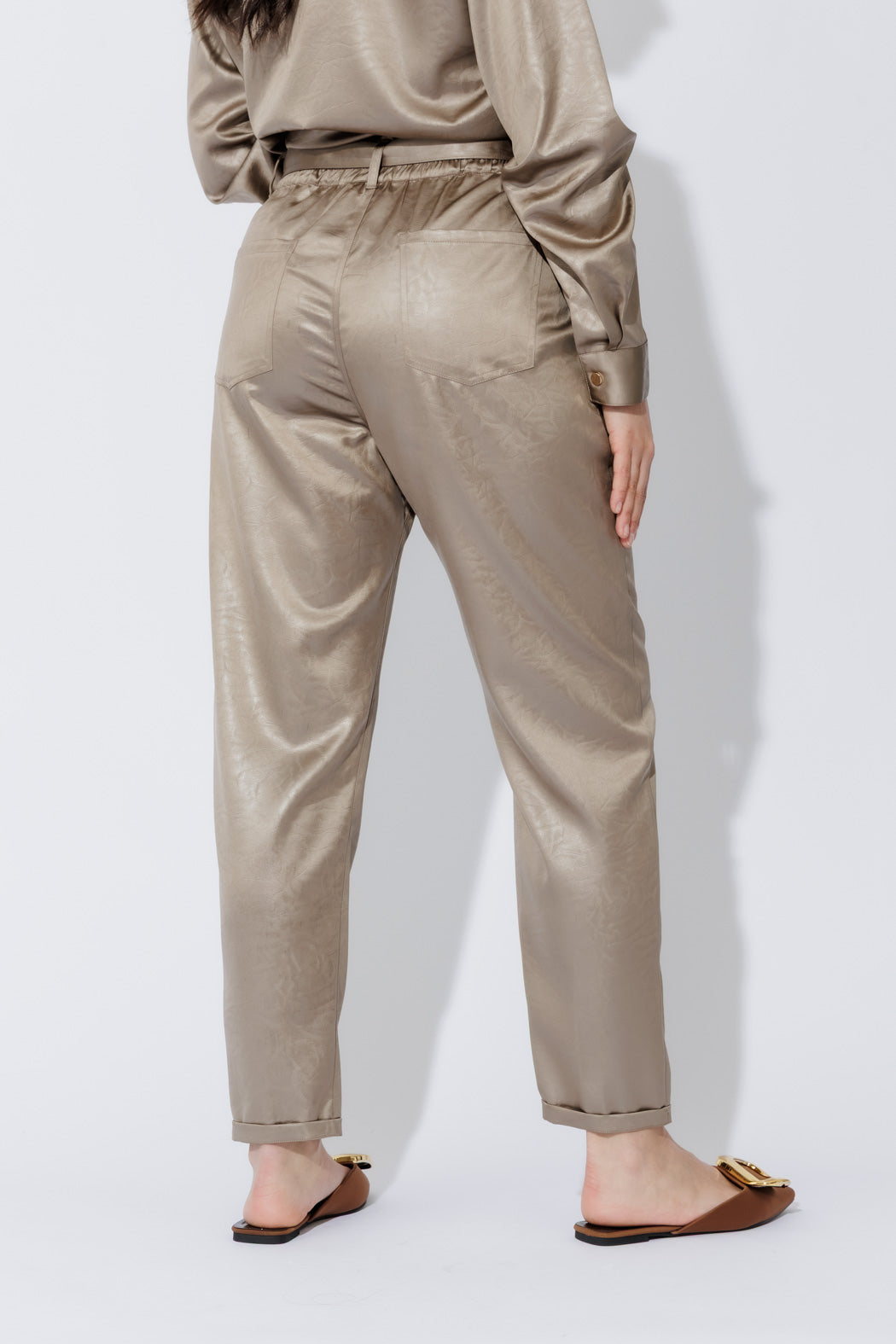 Pewter Paperbag Pants