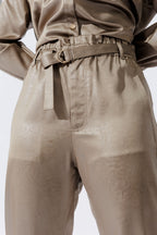 Pewter Paperbag Pants