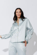 Pale Blue Tuck Sleeve Shirt Pale Blue
