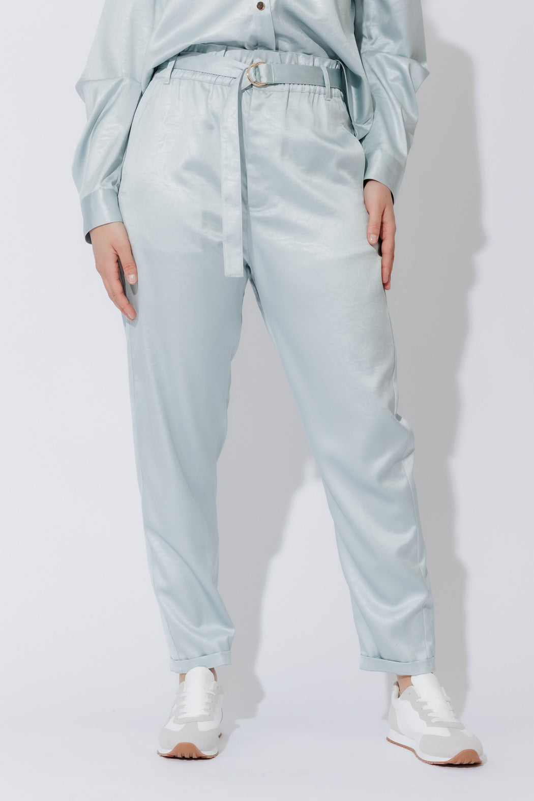 Pale Blue Paperbag Pants