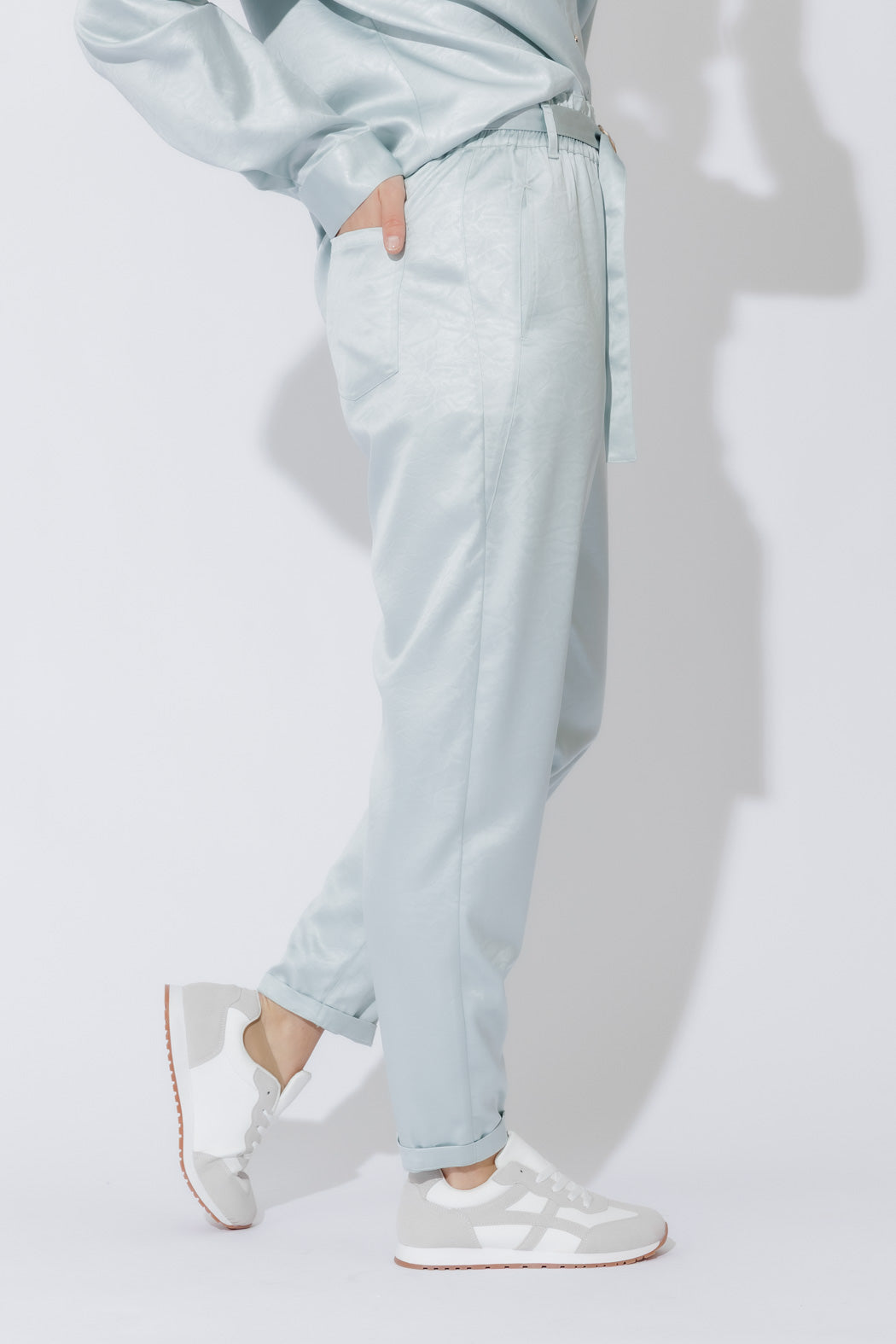 Pale Blue Paperbag Pants