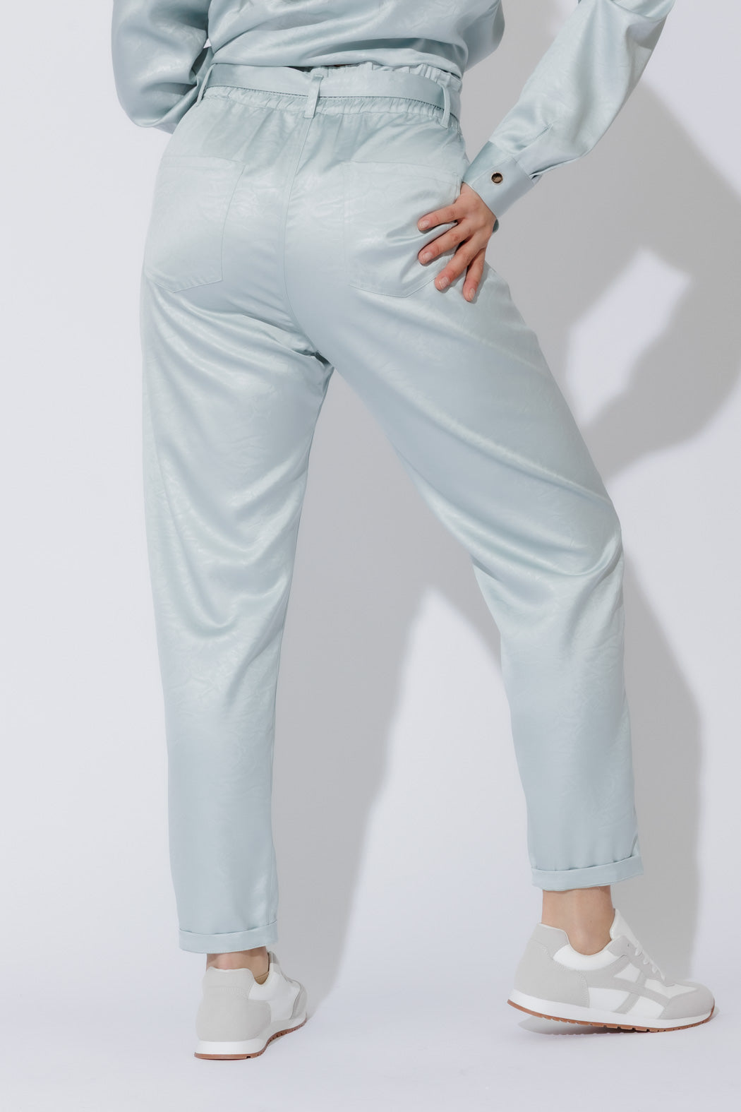 Pale Blue Paperbag Pants Pale Blue