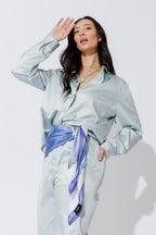 Pale Blue Tuck Sleeve Shirt Pale Blue