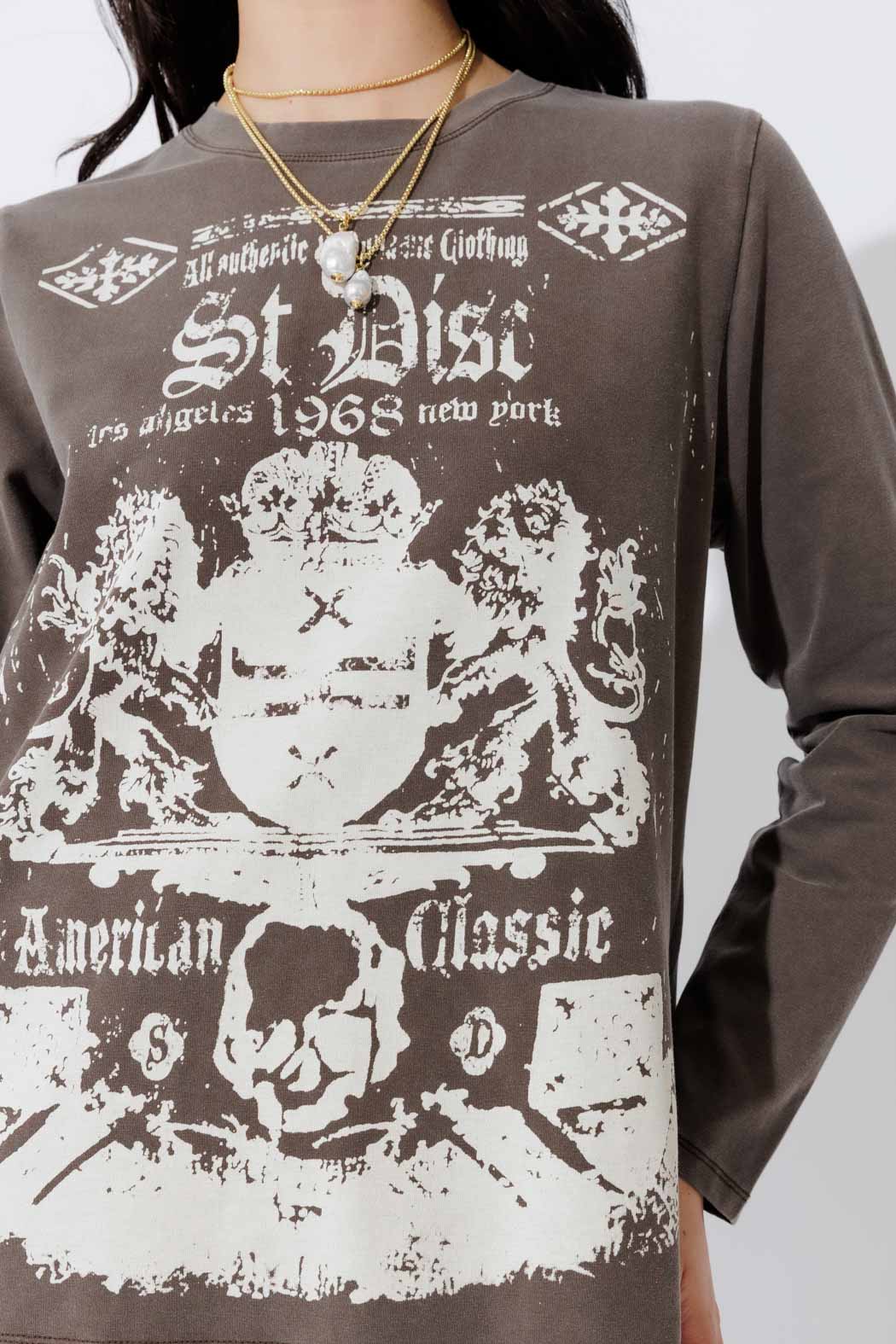 Taupe Washed Cotton Band T-Shirt