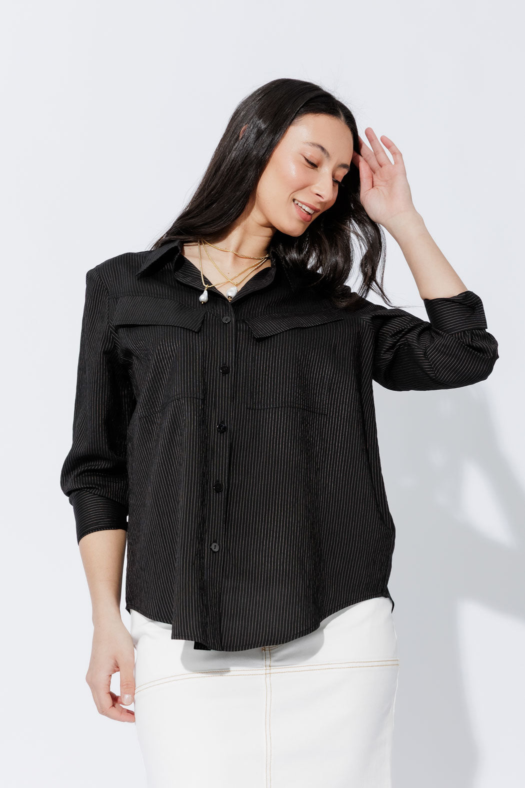 Black Angle Pocket Shirt