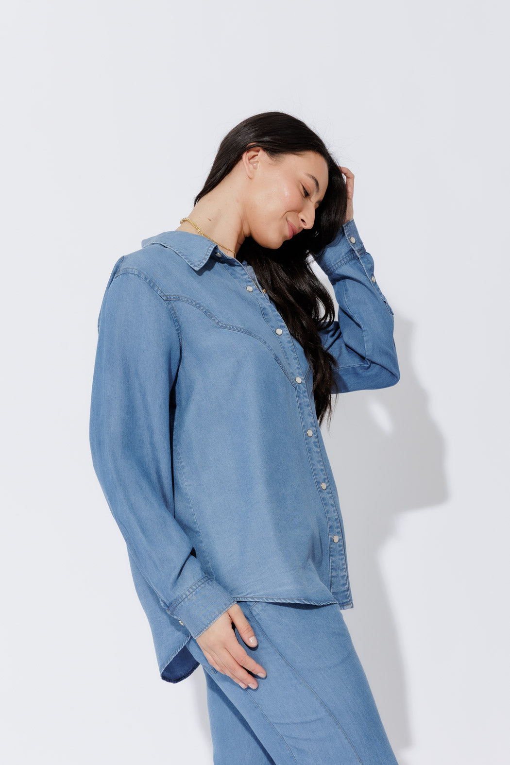 Mid Denim Cowboy Shirt Mid Denim