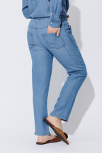 Mid Denim Tencel Dart Pant Mid Denim