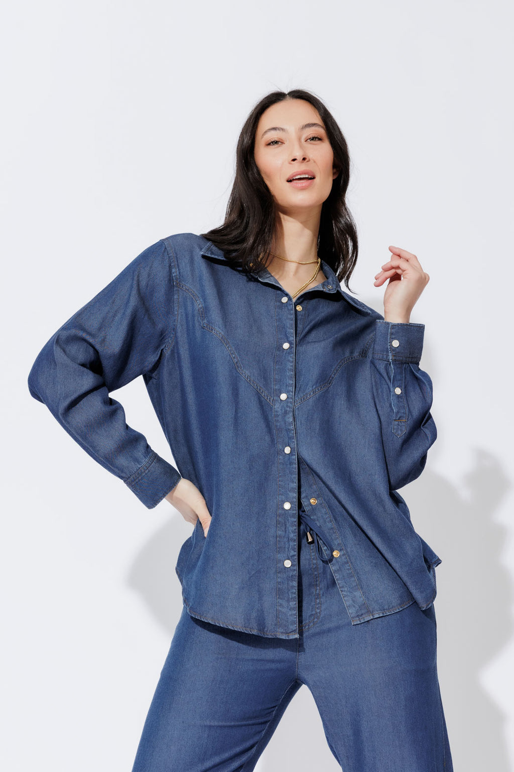 Dark Denim Cowboy Shirt Dark Denim