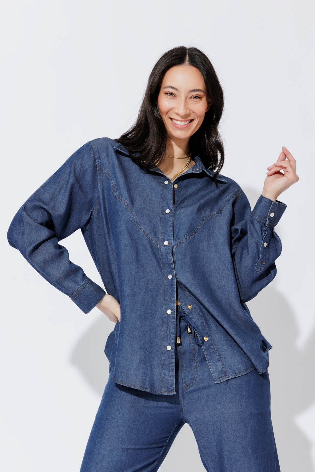Dark Denim Cowboy Shirt Dark Denim