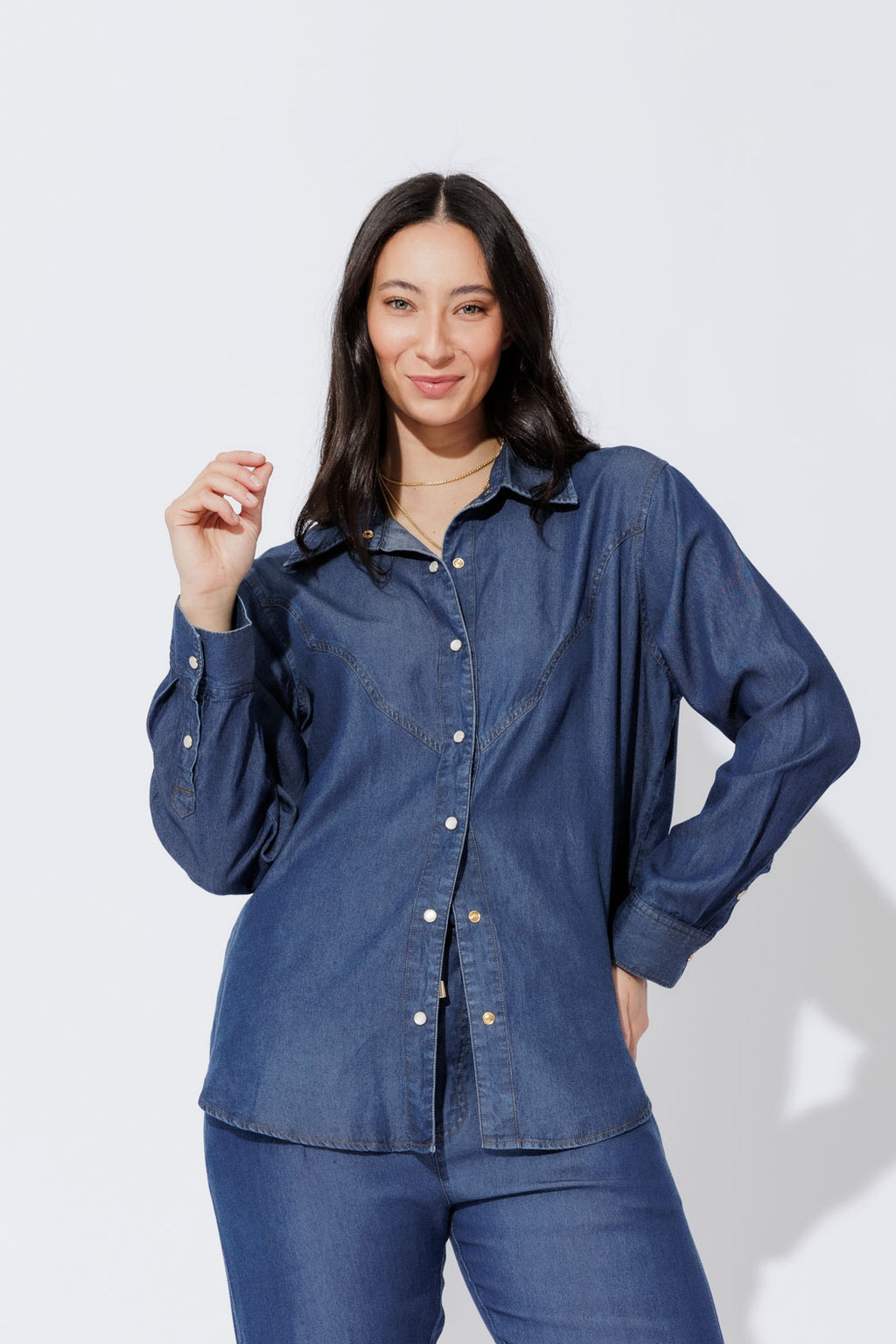 Dark Denim Cowboy Shirt Dark Denim