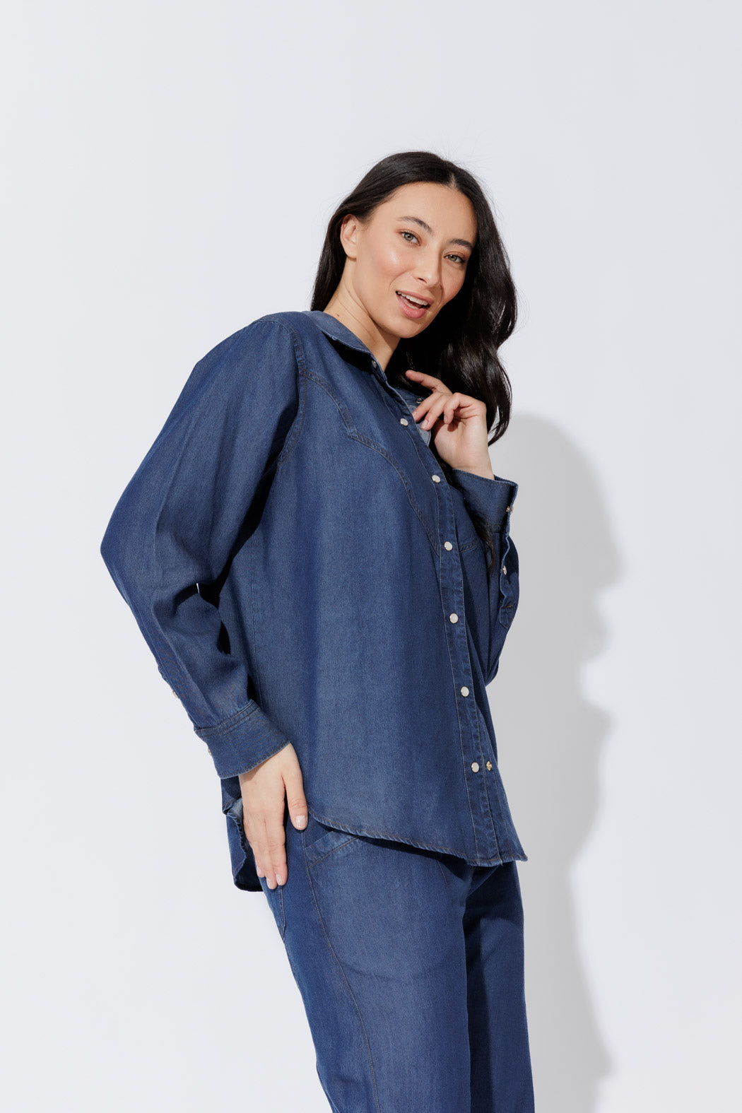 Dark Denim Cowboy Shirt Dark Denim
