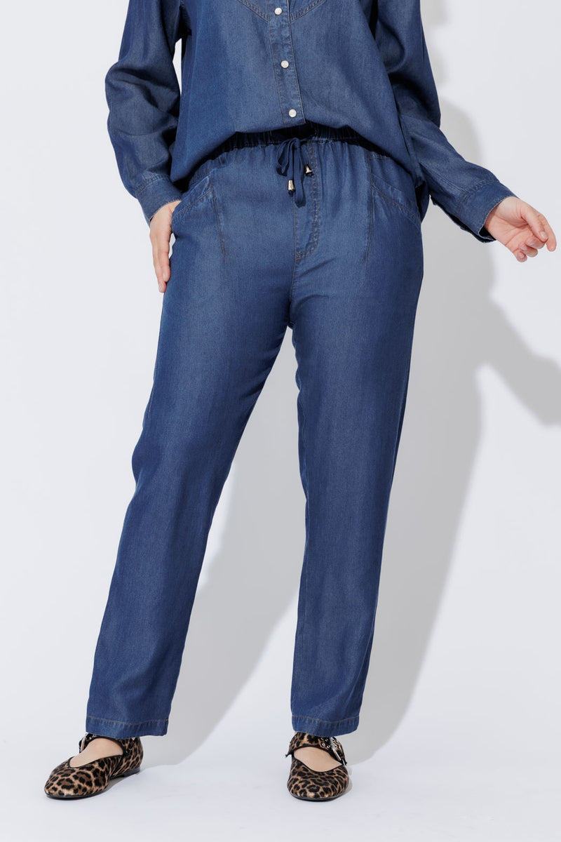 Dark Denim Tencel Dart Pant Dark Denim