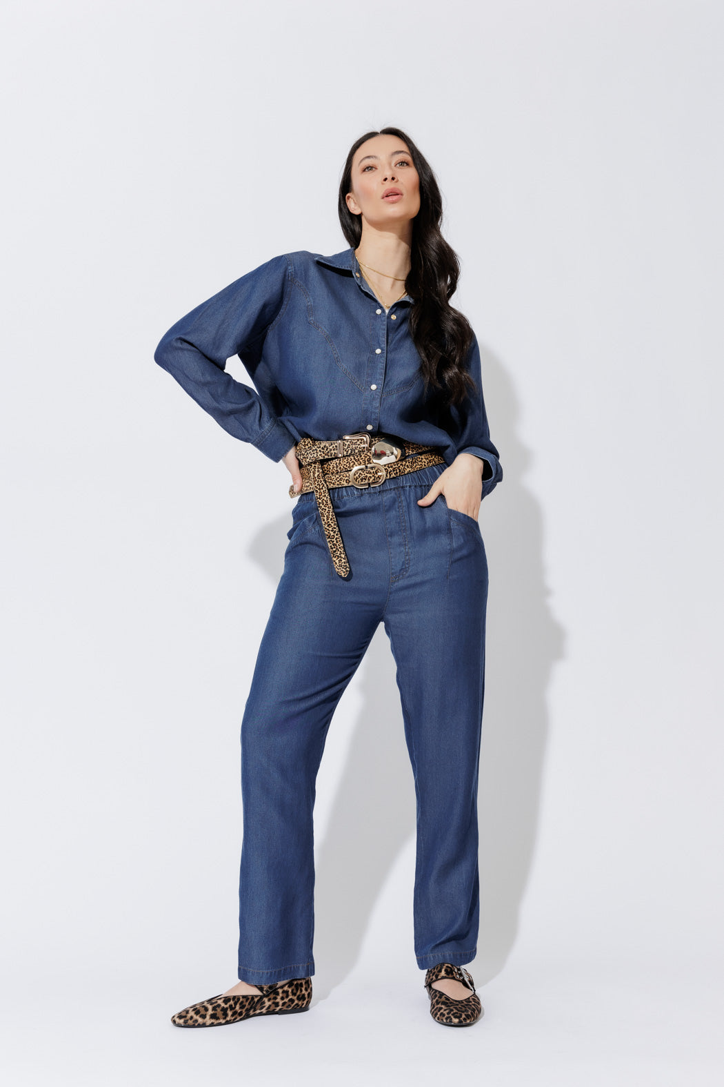 Dark Denim Tencel Dart Pant Dark Denim