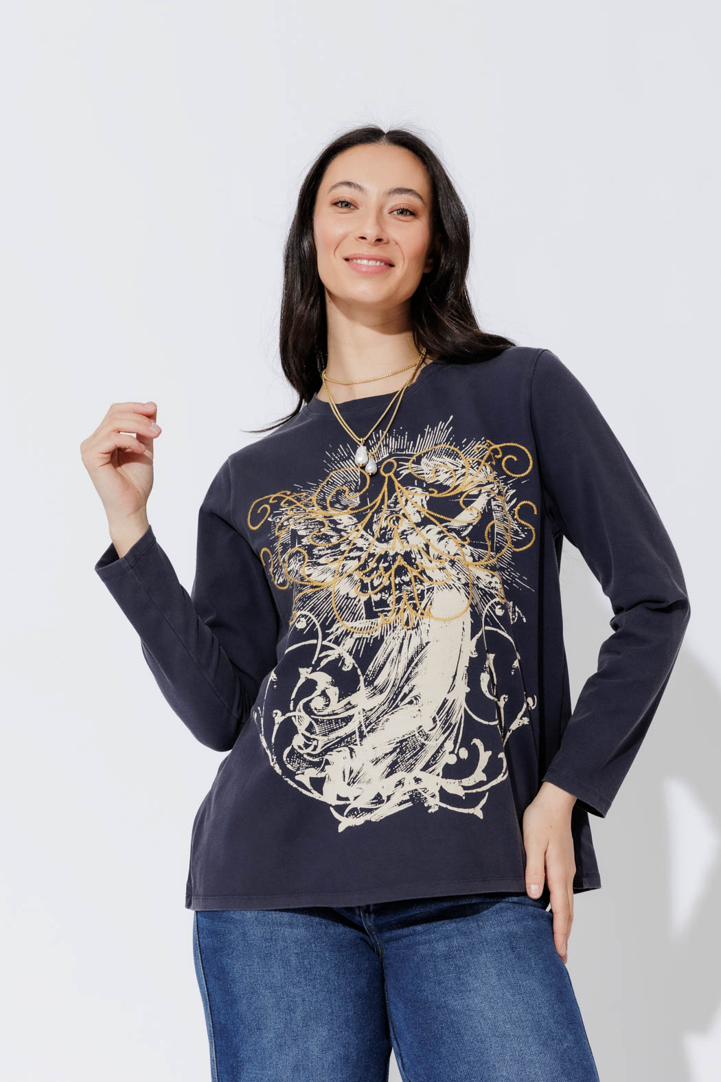 Navy Washed Cotton Street T-Shirt