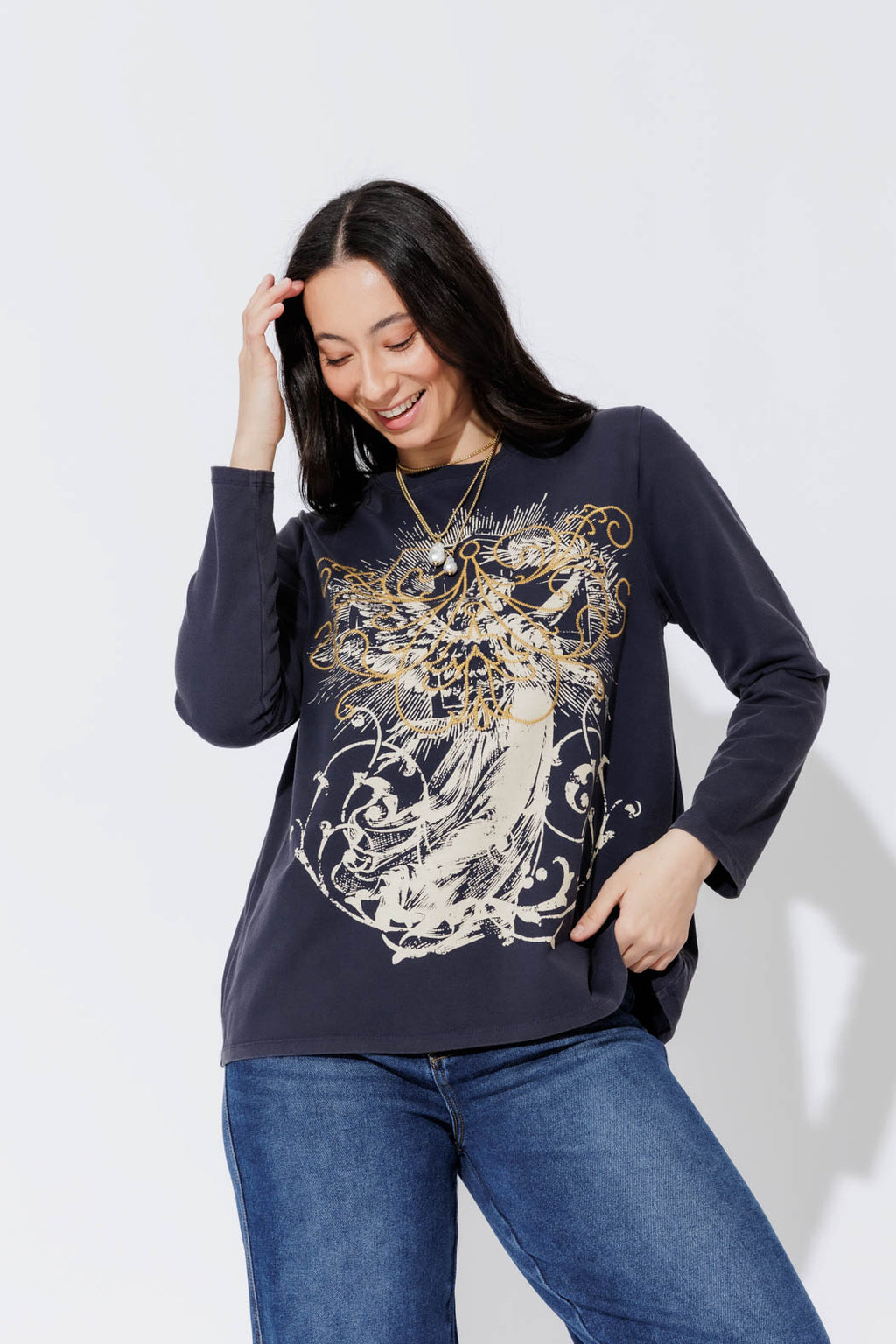 Navy Washed Cotton Street T-Shirt