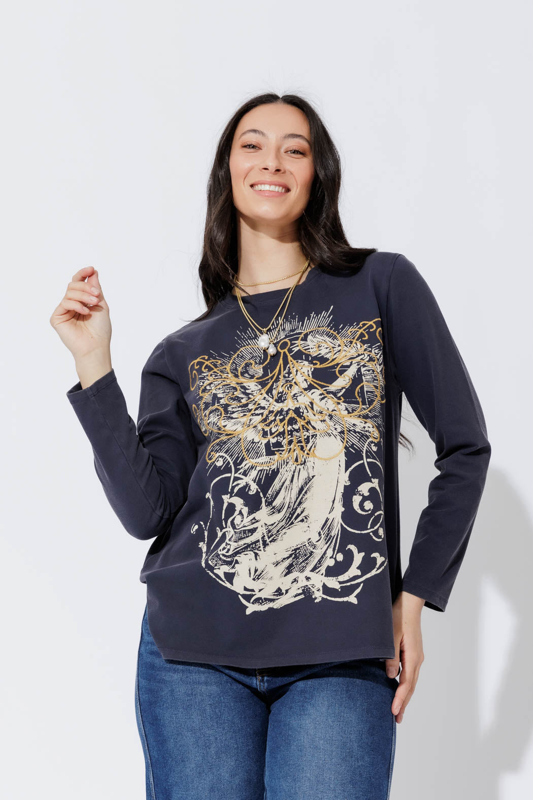 Navy Washed Cotton Street T-Shirt