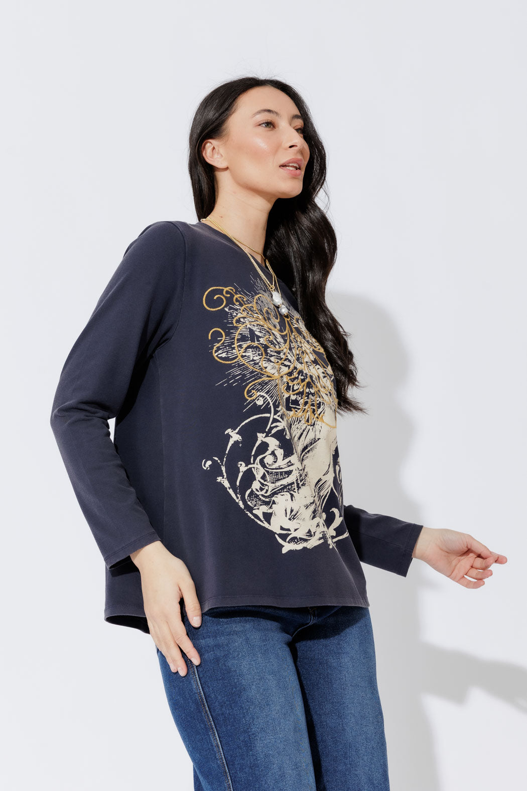 Navy Washed Cotton Street T-Shirt