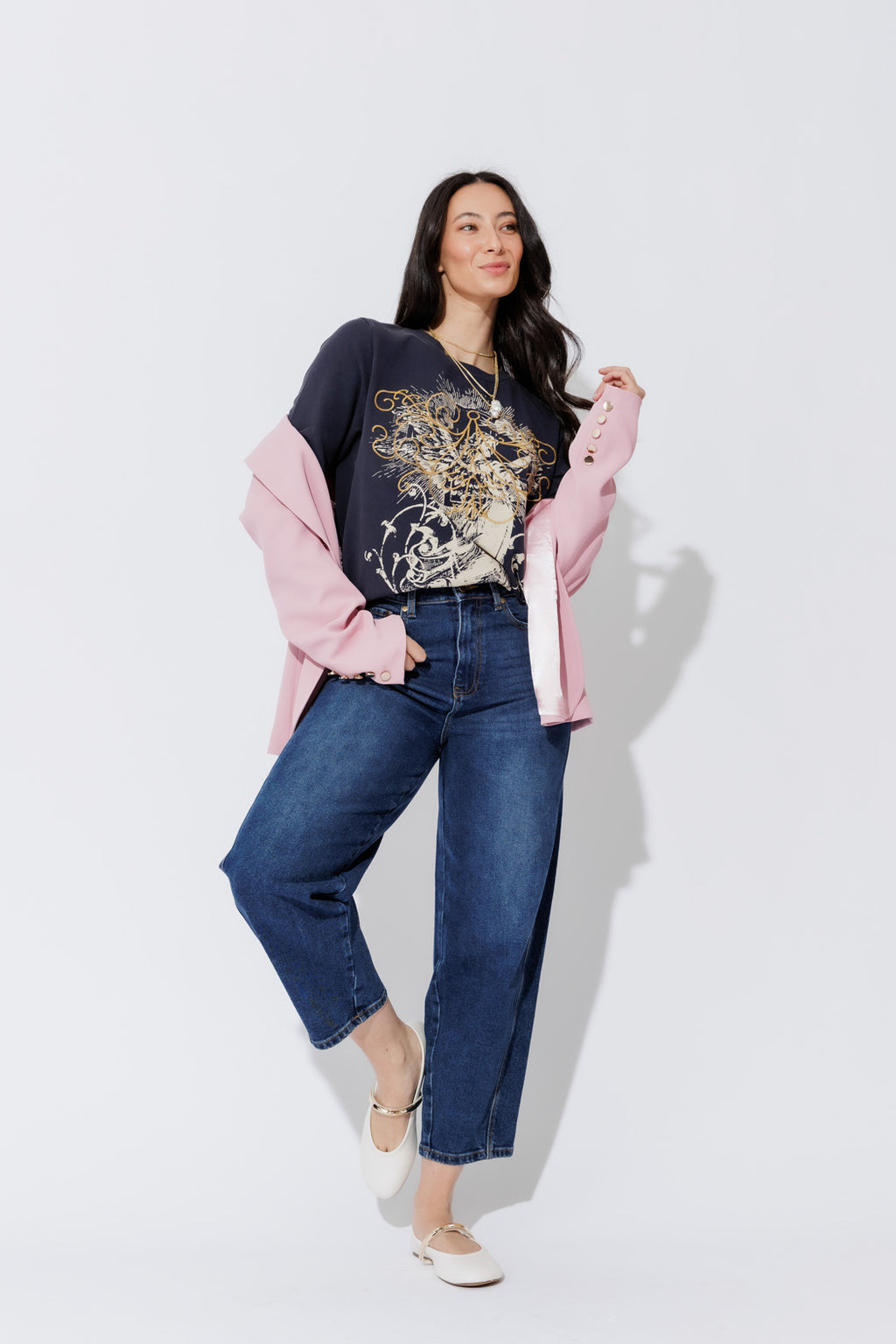 Navy Washed Cotton Street T-Shirt