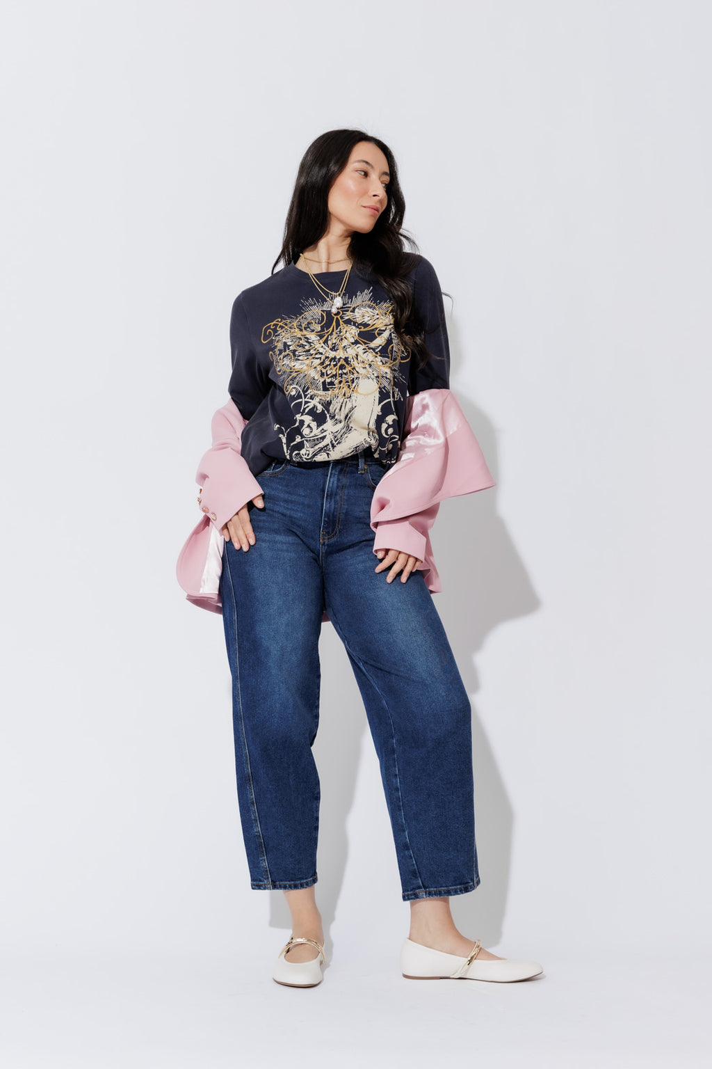 Navy Washed Cotton Street T-Shirt