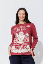 Burgundy Washed Cotton Band T-Shirt