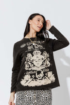 Charcoal Washed Cotton Band T-Shirt