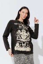 Charcoal Washed Cotton Band T-Shirt