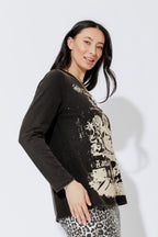 Charcoal Washed Cotton Band T-Shirt