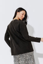 Charcoal Washed Cotton Band T-Shirt