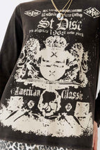 Charcoal Washed Cotton Band T-Shirt