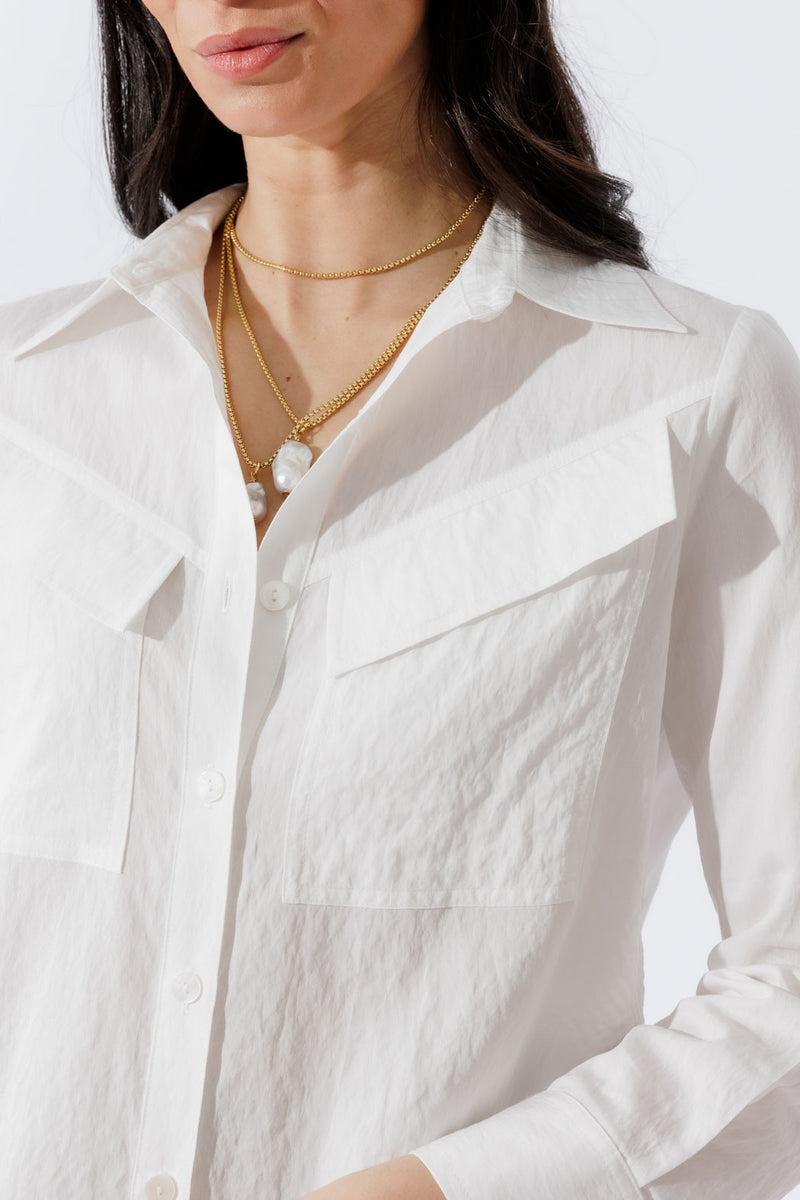 White Angle Pocket Shirt