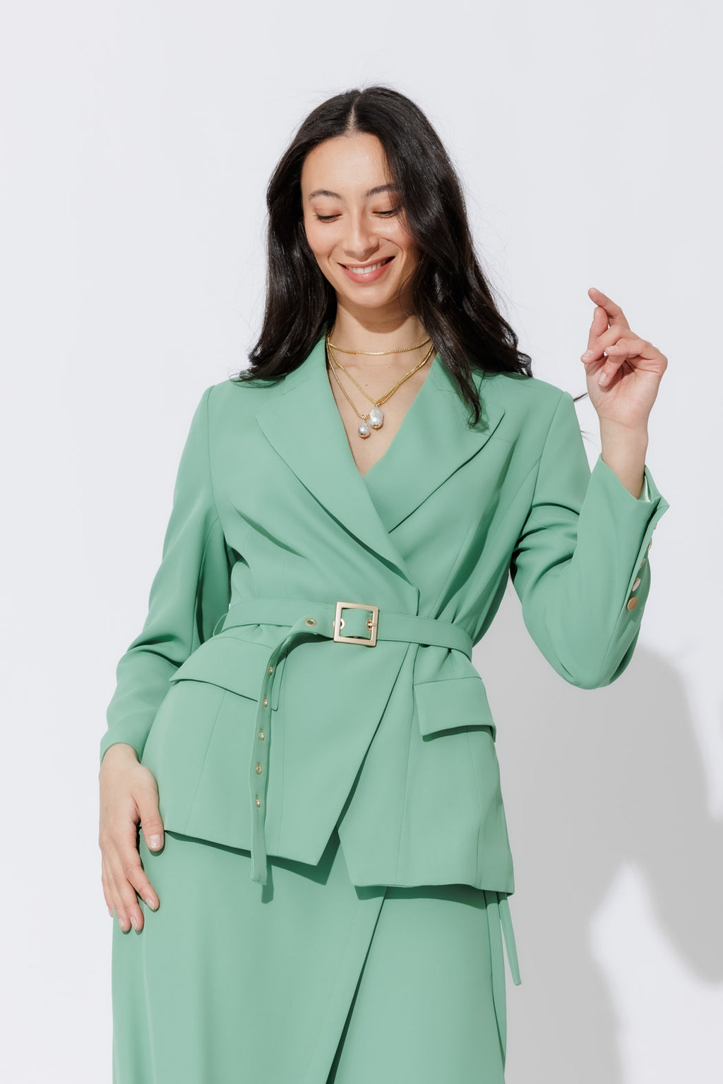 Mint Euro Belted Sisca Blazer