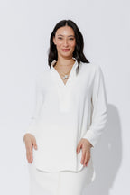 White Luxury Longline Blogger Shirt