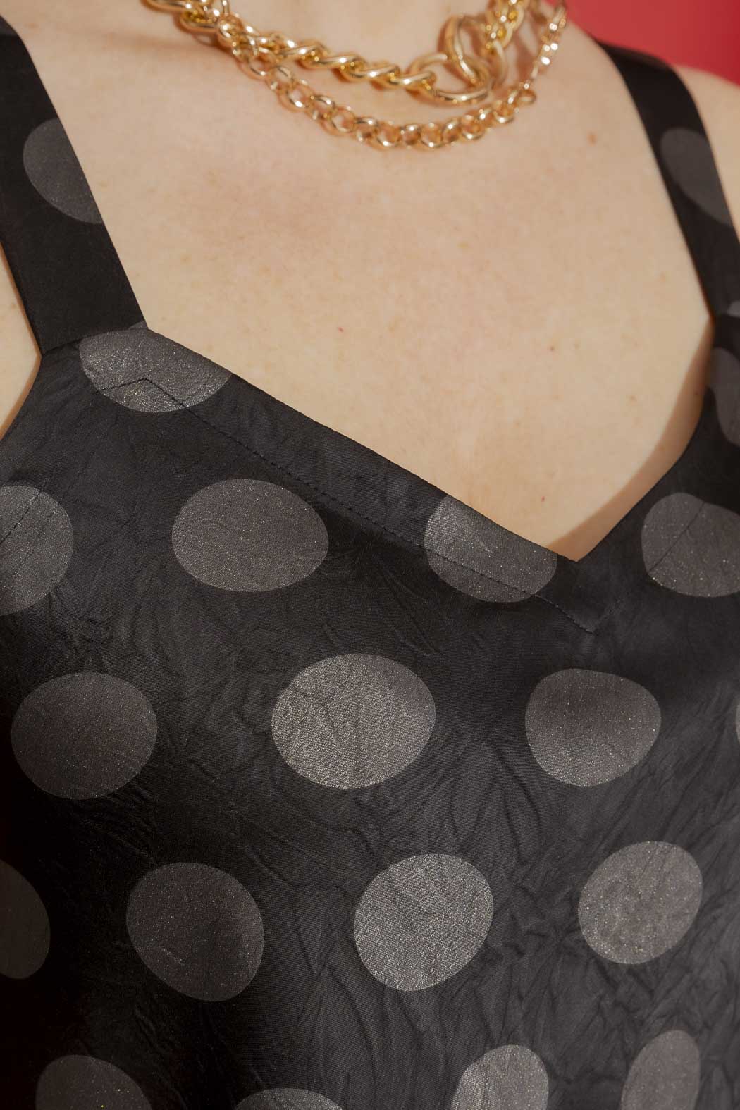 Black/Silver Metallic Bias Cami