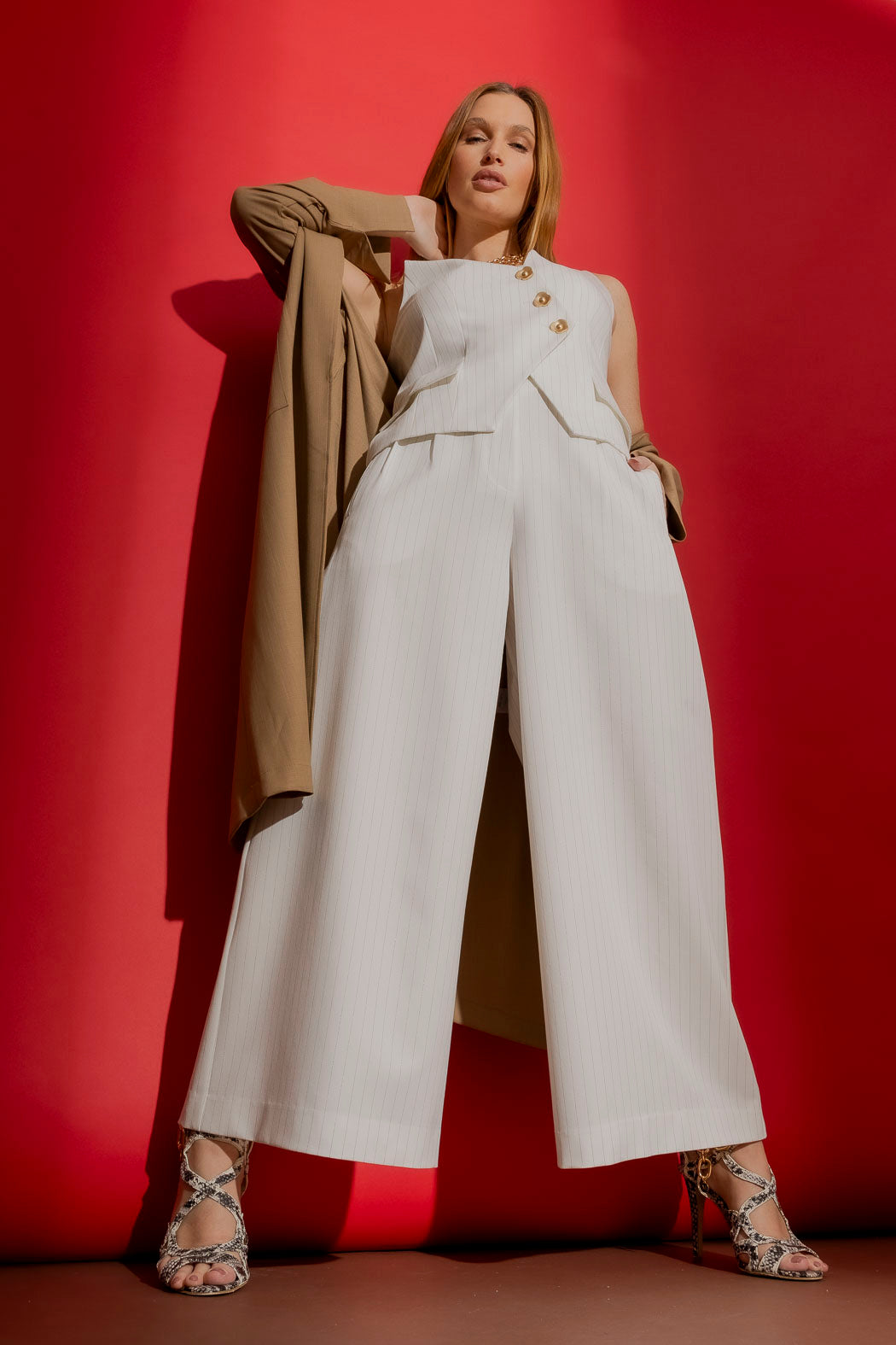 Ivory Pinstripe Cosmopolitan Pant
