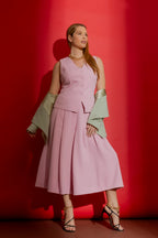 Sorbet Pink Lace Up Vest Pink