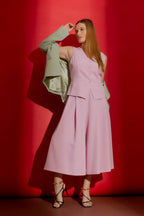 Sorbet Pink Euro Cropped Culotte Pink