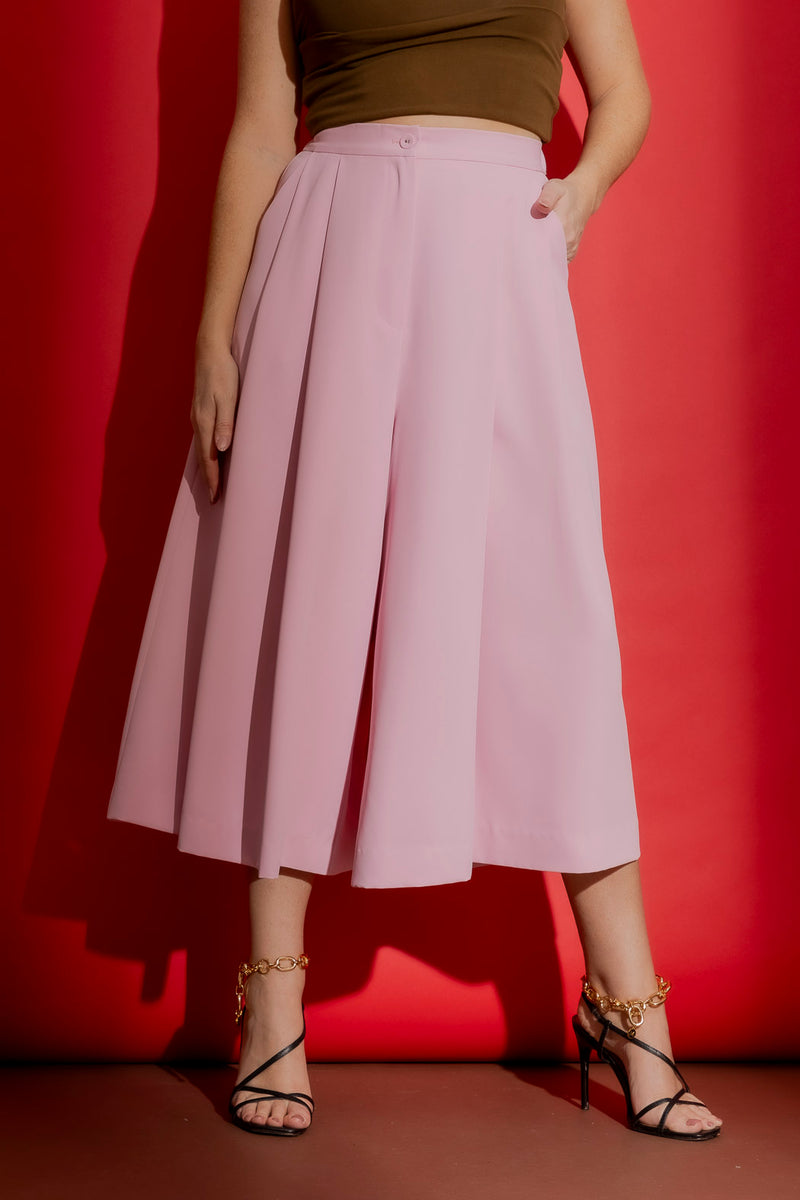 Sorbet Pink Euro Cropped Culotte Pink