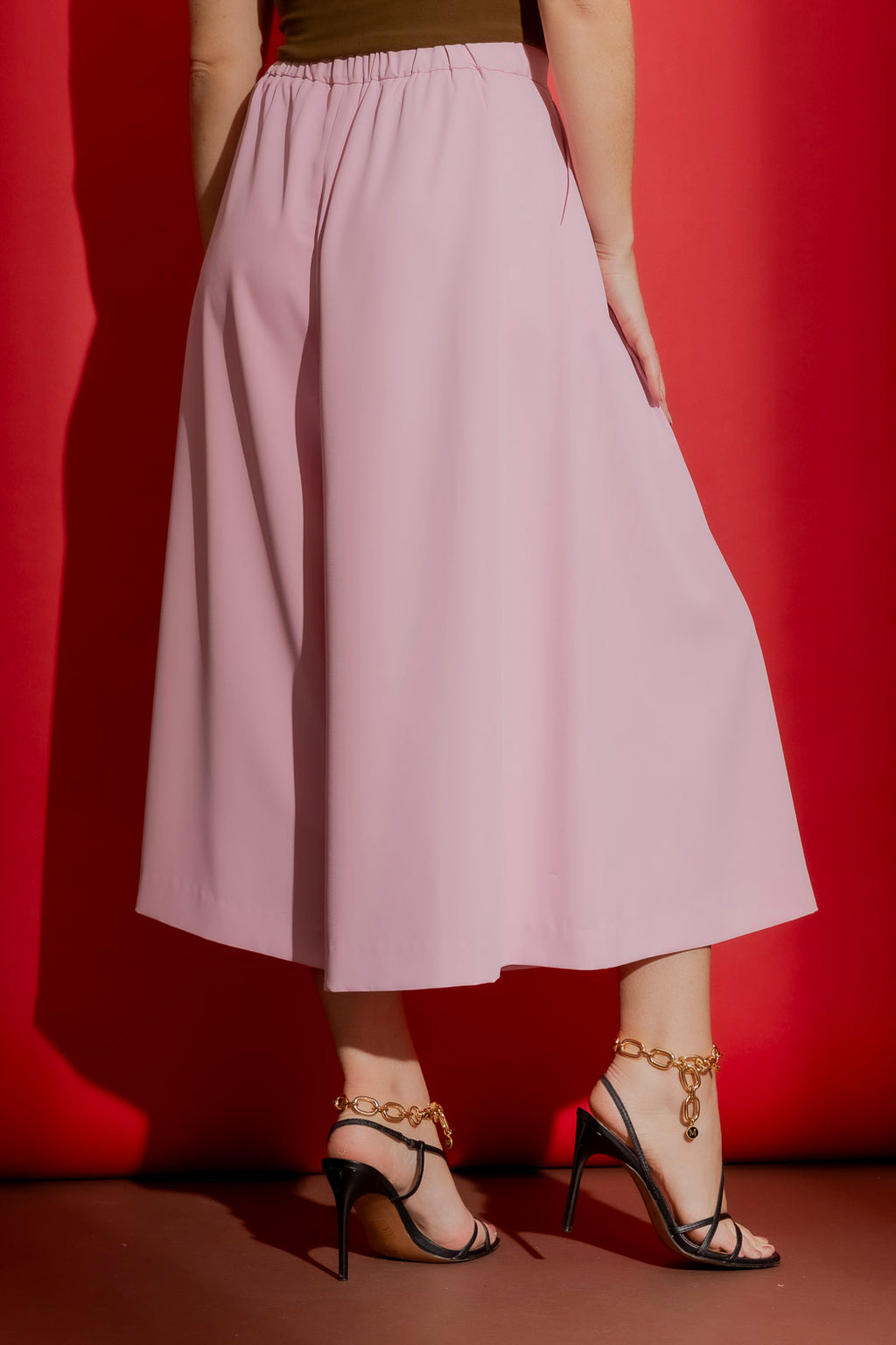 Sorbet Pink Euro Cropped Culotte Pink