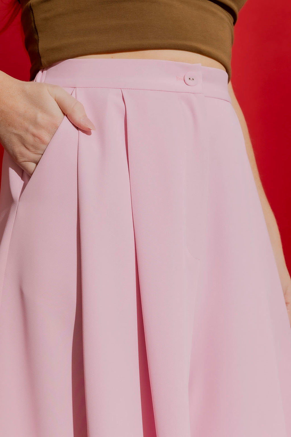 Sorbet Pink Euro Cropped Culotte Pink
