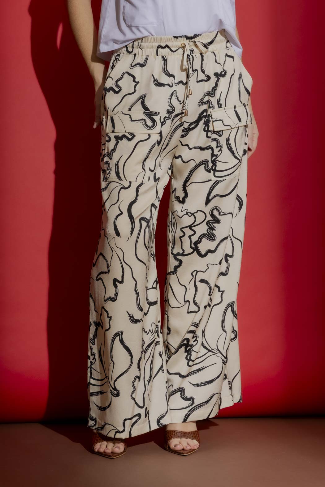 Cream/Black Classic Cargo Culottes