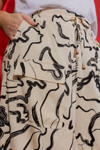 Cream/Black Classic Cargo Culottes