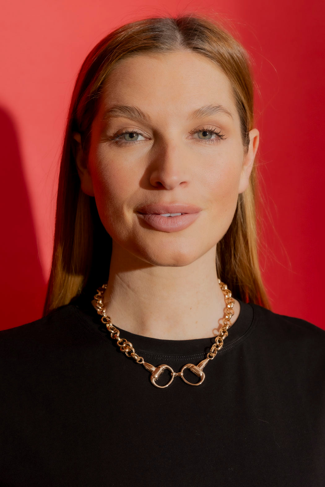 Gold Horsebit Necklace Gold O/S