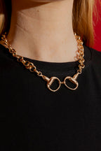 Gold Horsebit Necklace Gold O/S