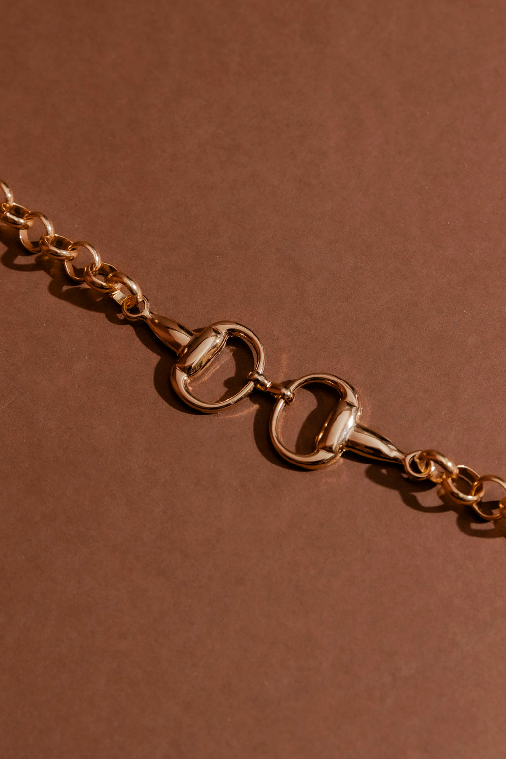 Gold Horsebit Necklace Gold O/S