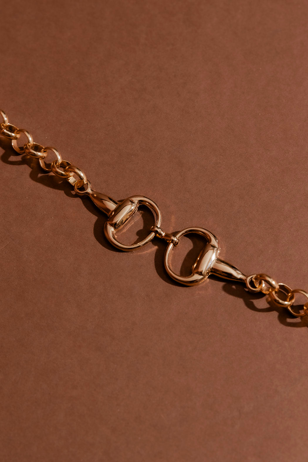 Gold Horsebit Necklace Gold O/S
