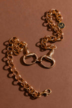 Gold Horsebit Necklace Gold O/S