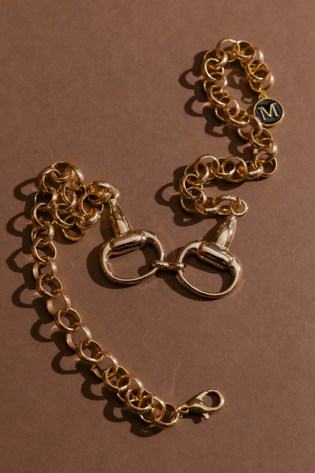 Gold Horsebit Necklace Gold O/S