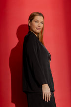 Black Silky Piped Shirt