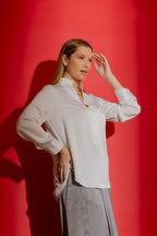 White Silky Milan Blogger Shirt