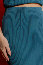 Teal Knit Tube Skirt Teal S